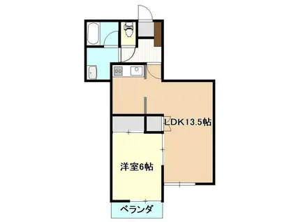 グランデハイツB(1LDK/1階)の間取り写真