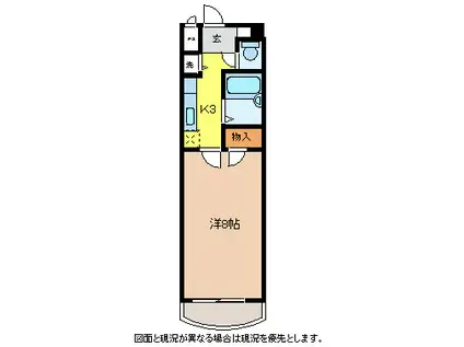 ローマビル(1K/1階)の間取り写真