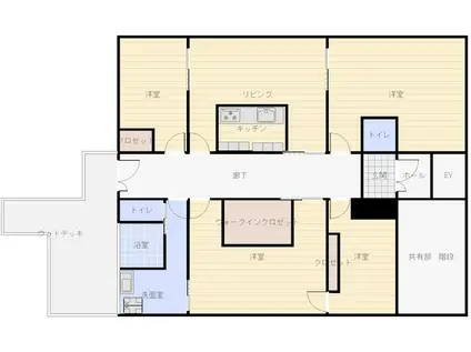 京阪鴨東線 出町柳駅 徒歩6分 3階建 築40年(3SLDK/3階)の間取り写真