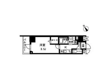 アルファレジデンシア南千住(1K/14階)の間取り写真