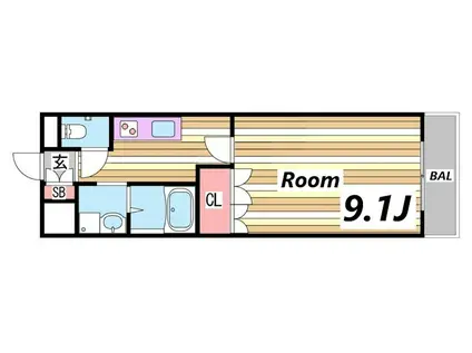 ダンデライオン(1K/2階)の間取り写真