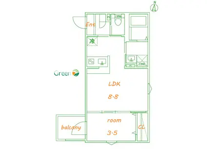 ROBOT HOME 桃浜町(1LDK/3階)の間取り写真