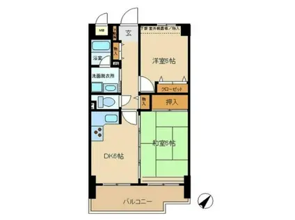 カサ・デル・フィオーレ(2DK/4階)の間取り写真