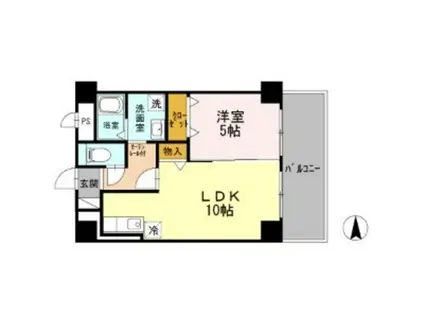 KIRAKUマンション(1LDK/3階)の間取り写真