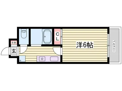 パセイオ・サンコー(1K/2階)の間取り写真