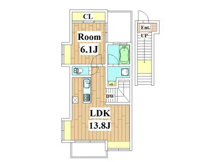 南千束コートMISOLA(1LDK/3階)の間取り写真