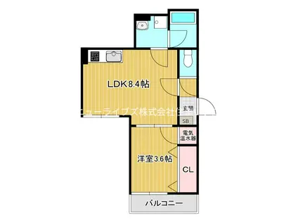 バッジ・キダ(1LDK/1階)の間取り写真