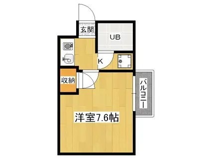 御陵シャトー朝日(1K/4階)の間取り写真