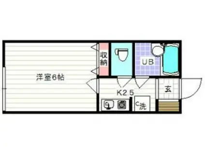 メゾンなかや(1K/1階)の間取り写真