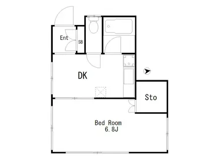 ハウス上高田(1DK/1階)の間取り写真