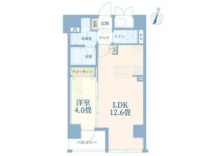 ルジェンテ・リベル日本橋濱町(1LDK/8階)の間取り写真