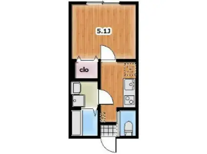 メゾンピークス(1K/3階)の間取り写真