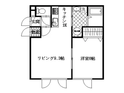 アイリス6・1(1LDK/1階)の間取り写真