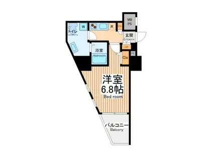 ビーピーアールレジデンス町田(1K/10階)の間取り写真