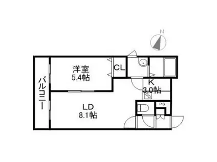 MAHALO OHASHI 710(1LDK/1階)の間取り写真