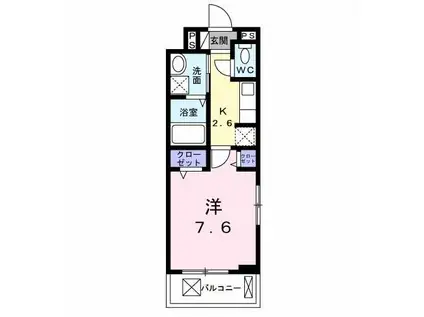 ラビット(1K/3階)の間取り写真