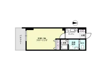 ジェイグランコート大濠公園(1K/14階)の間取り写真