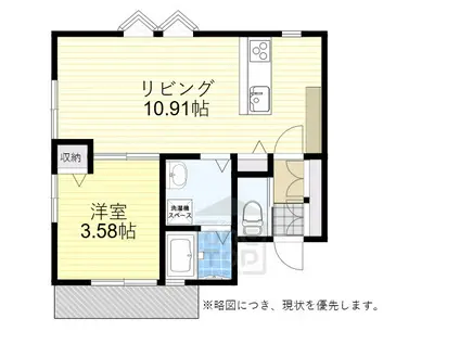 LOHAUS豊中稲津町(1LDK/2階)の間取り写真