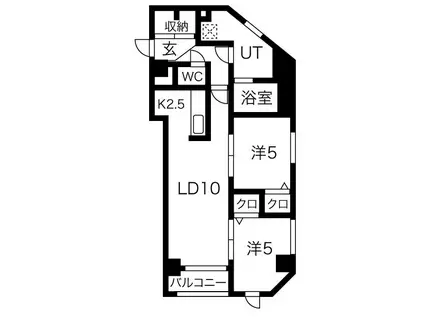 フランセレジデンシアリシェス南麻生(2LDK/2階)の間取り写真