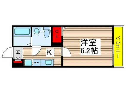 ソワ習志野台(1K/1階)の間取り写真