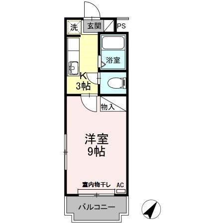 ロマネコンティ(1K/2階)の間取り写真
