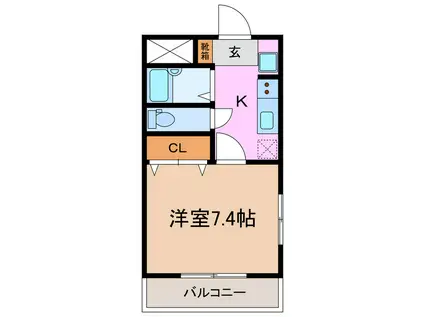 アメニティハイツ(1K/2階)の間取り写真