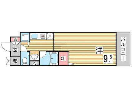 ツルトスコ南落合(1K/2階)の間取り写真