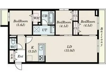 S-RESIDENCE南郷CLARITY(3LDK/3階)の間取り写真