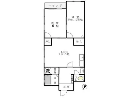 ハイムクローバー(2LDK/2階)の間取り写真