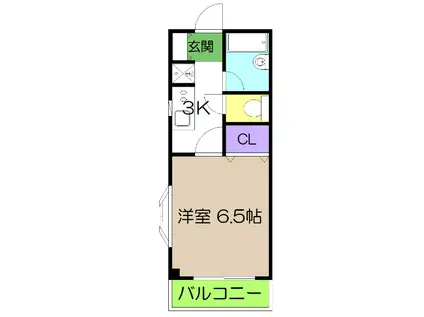コーポチェリーツリー(1K/1階)の間取り写真