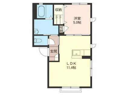 ルーベラA(1LDK/1階)の間取り写真