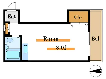 第1新堀ビル(ワンルーム/2階)の間取り写真