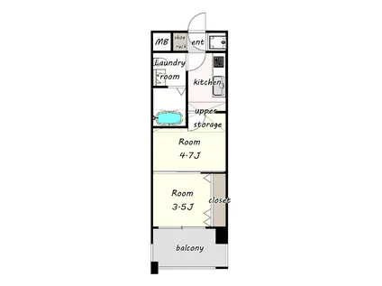 NO54 WES PROJECT博多駅南(2K/13階)の間取り写真