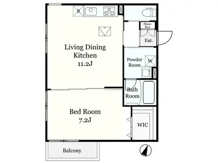 ハイドパーク駒沢(1LDK/1階)の間取り写真