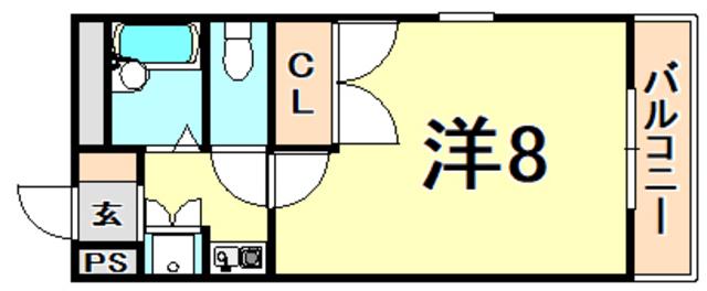 サンハイツ甲陽園(1K/3階)の間取り写真