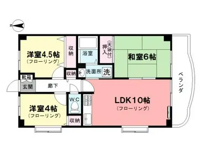 エスポワール石神井C(3LDK/1階)の間取り写真