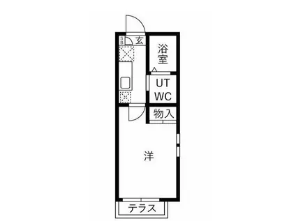 ベルフルール西船橋(1K/1階)の間取り写真