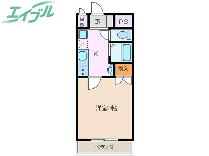 サンアペックス四日市(1K/1階)の間取り写真