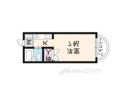 ただすの森 下鴨(1K/2階)の間取り写真