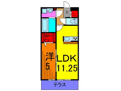 セピアコート(1LDK/1階)の間取り写真
