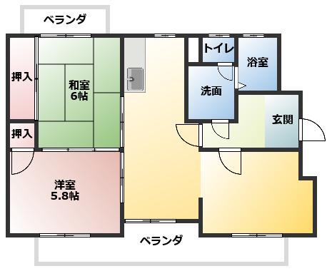コーポアネックス(2LDK/1階)の間取り写真