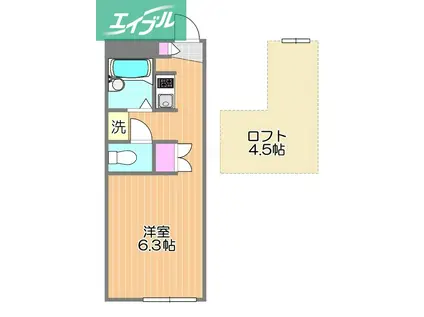 FOREVER RESIDENCE IMAIII(1K/2階)の間取り写真