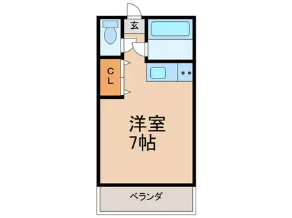 ウイングマンション(ワンルーム/5階)の間取り写真