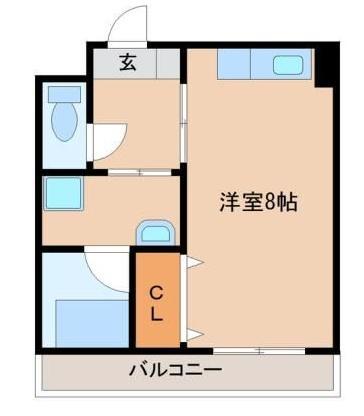 レジデンスパルコ(ワンルーム/2階)の間取り写真