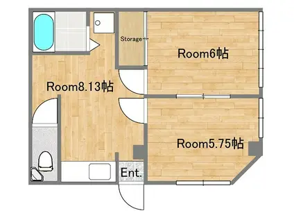 コーポ元町(2DK/1階)の間取り写真