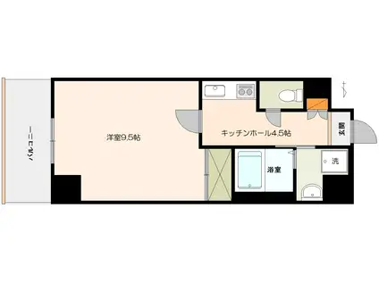 8階建マンション アスティムII(1K/5階)の間取り写真