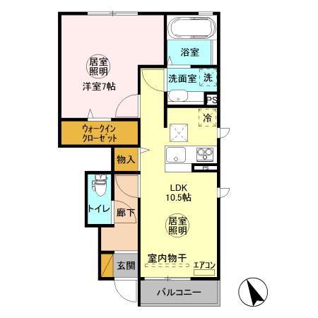 WIN I(1LDK/1階)の間取り写真