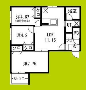 エス.フィールド奏(3LDK/2階)の間取り写真