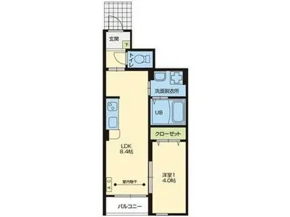 SERESTA吉岡(1LDK/1階)の間取り写真