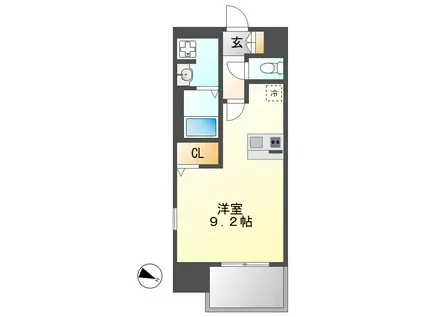 プレサンス 名古屋STATIONアライブ(ワンルーム/5階)の間取り写真